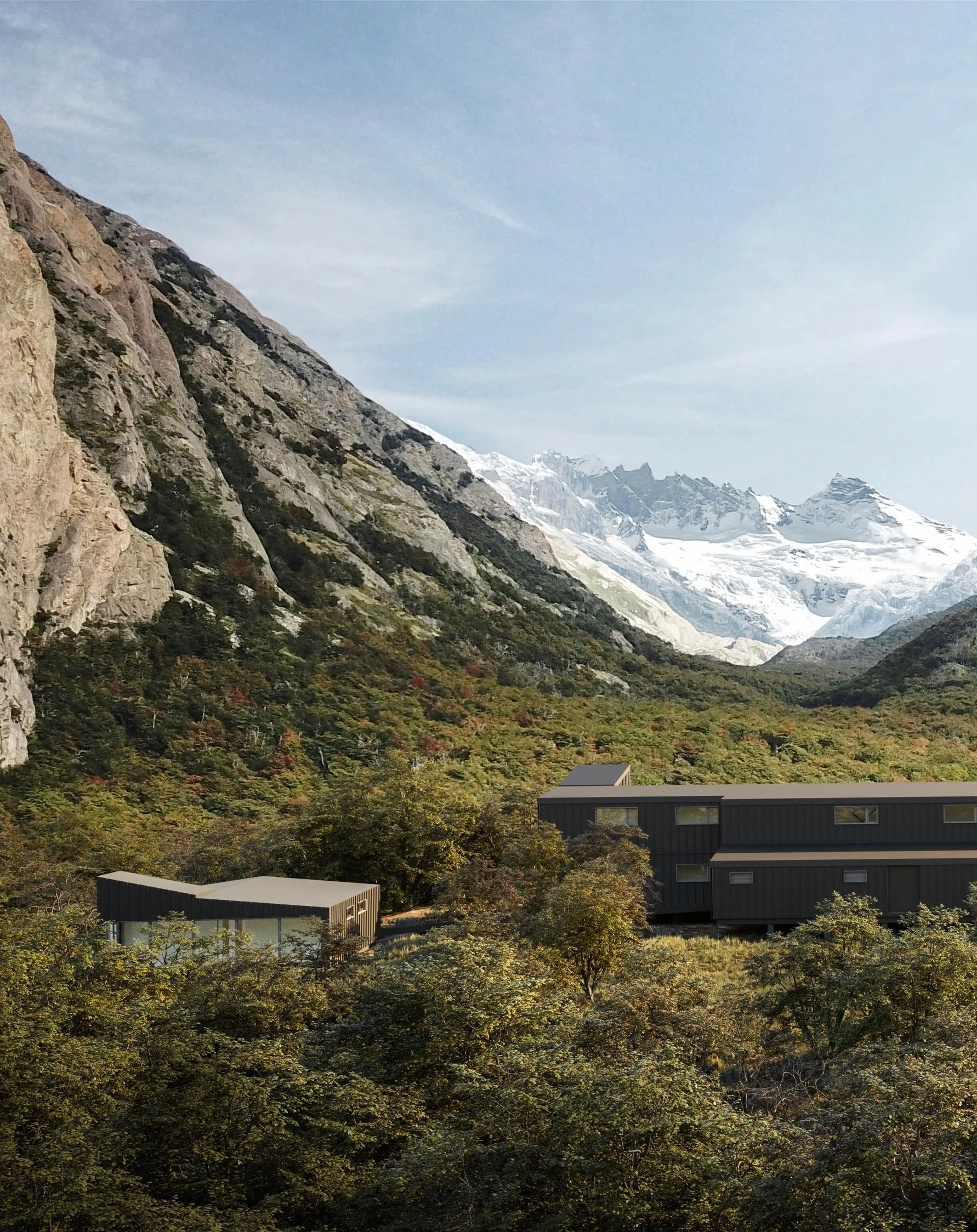 Situated within the private Los Huemules Reserve in Argentine Patagonia, Explora El Chalt&eacute;n is built into the dense Nothofagus forest of the Electrico River Valley. 

The lodge serves as an eco-conscious outpost framed by towering granite need