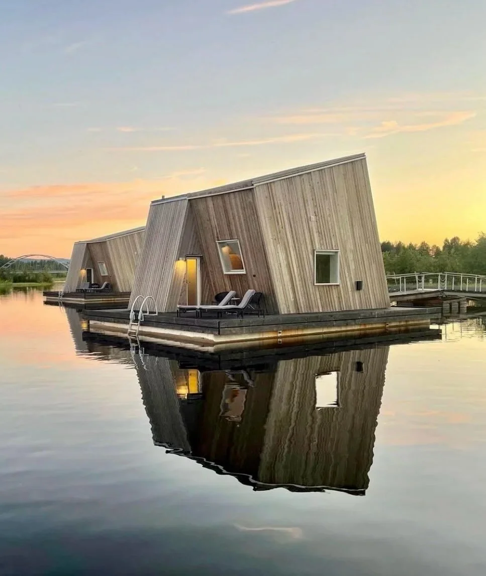 Floating on the Lule River in Swedish Lapland, Arctic Bath is a hotel and thermal spa shaped by the region&rsquo;s relationship with water, wood, and the changing seasons. Designed by architects Bertil Harstr&ouml;m and Johan Kauppi, the circular str