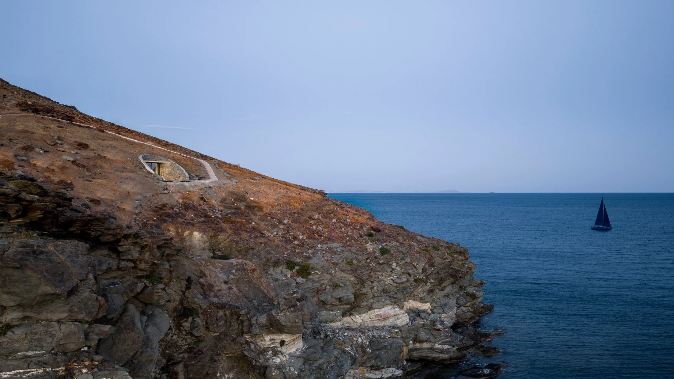 landscape architecture | Nature-inspired architecture | organic architecture | Eco travel | eco hotel | landscape hotel | nature hotel | nature destination | room and wild | luxury villa | OLEN ATENO Studio | Syros Greece Villa