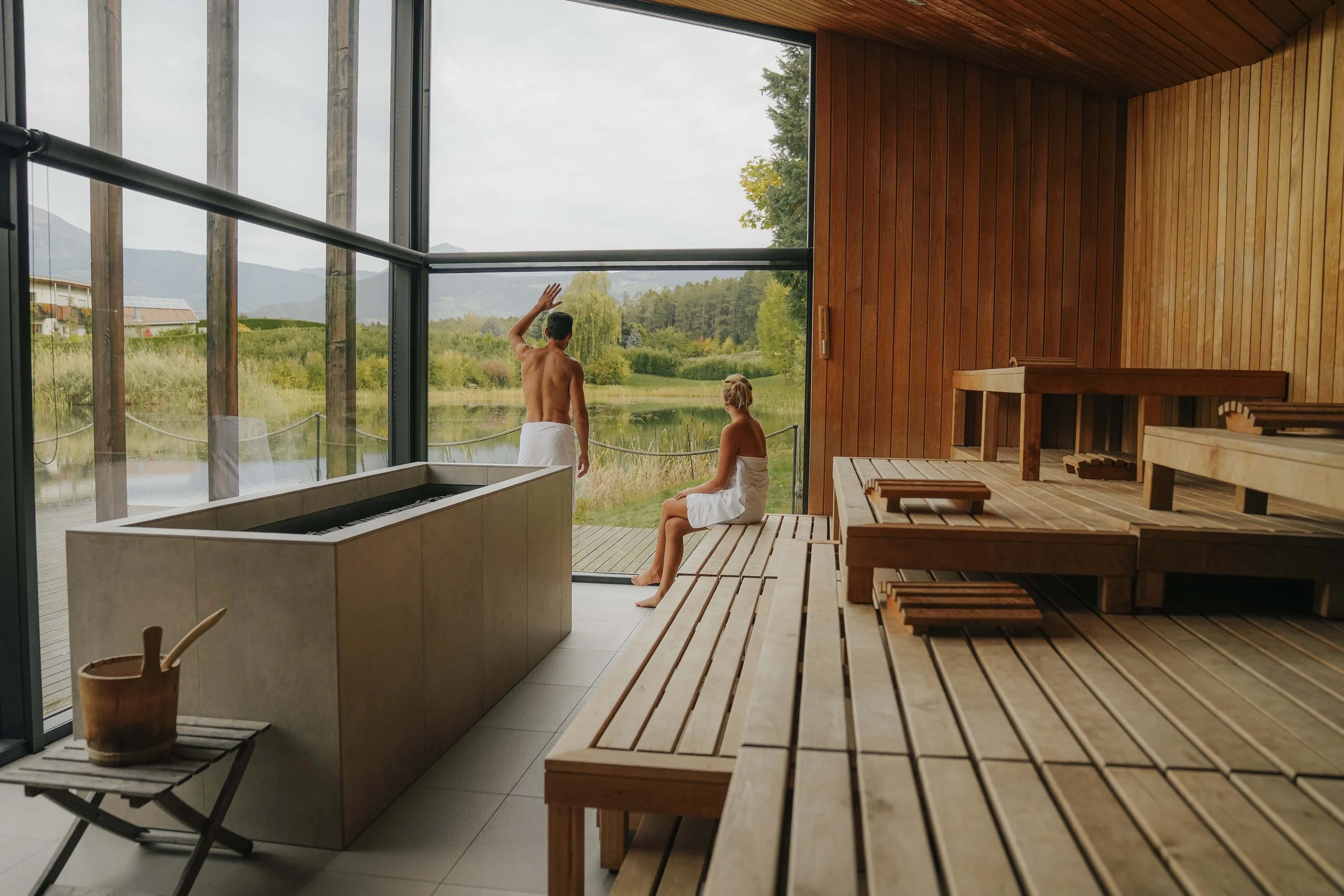 wellness hotel | sauna | cold plunge | self care | spa hotel | Eco travel | eco hotel | landscape hotel | nature hotel | nature destination | room and wild | luxury hotel italy | Seehof Nature Retreat