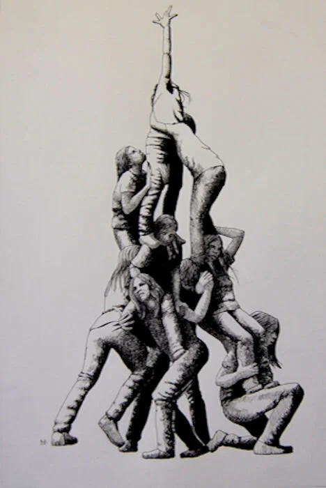 Black and white drawing by Charles Norris Brown