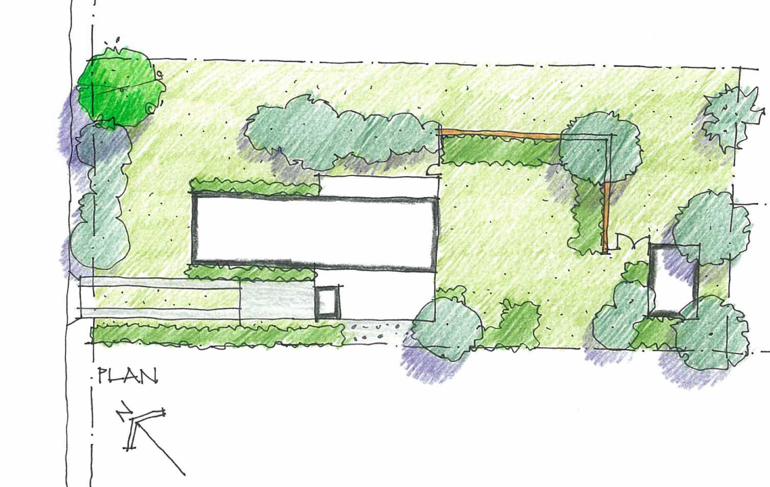 Placing the tree in the top left (north) corner. A tree here would provide additional privacy from the street.