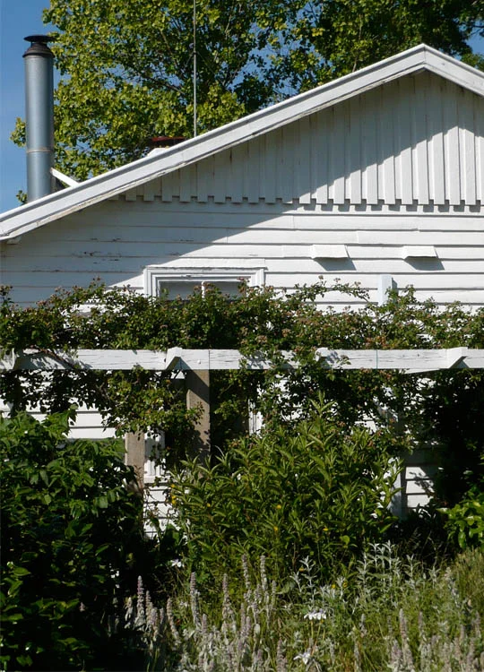 Modest but charming detailing, and I do believe I spy a vine-covered arbour.