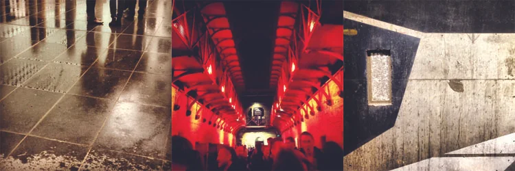 L-R: Courtyard at RMIT Design Hub, Opening Night Drinks at Old Melbourne Gaol, Space & Co
