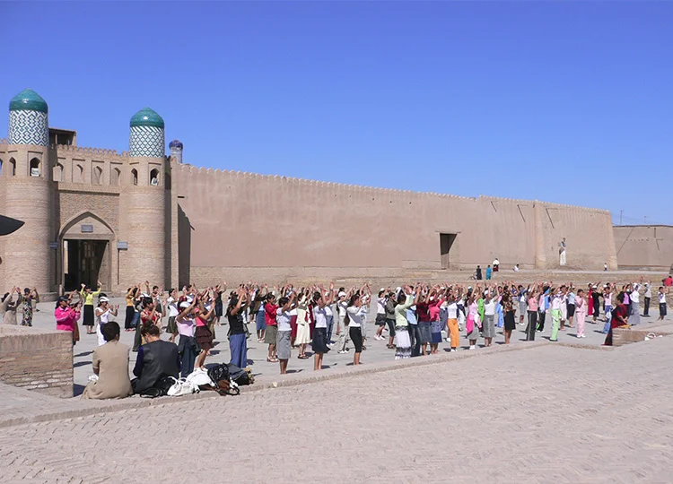 Women dancing in Bukhara, Uzbekistan.