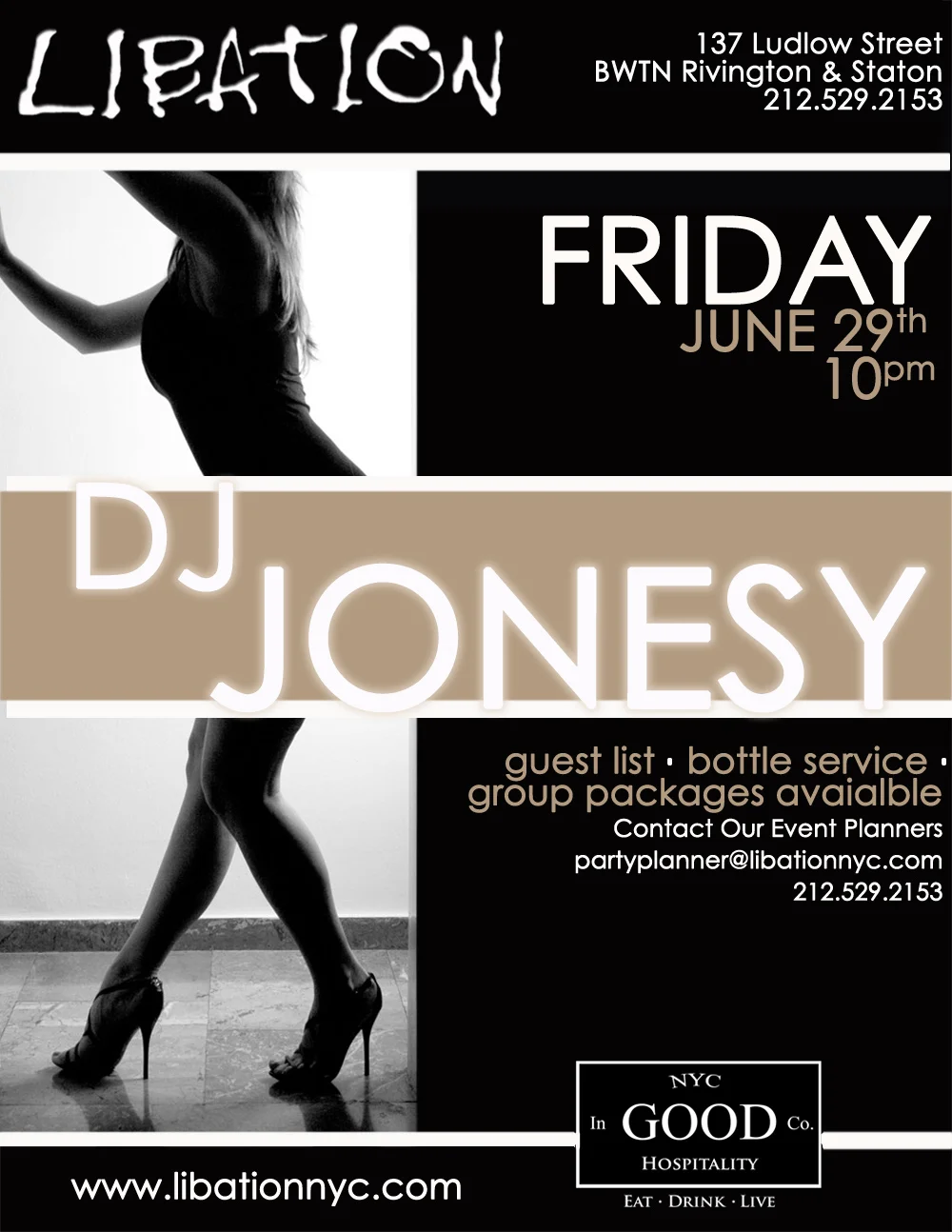 This FRIDAY June 29th we bring the party to the main room of Libation NYC. Get Ready to throw down like only LES can. FACEBOOK INVITE 