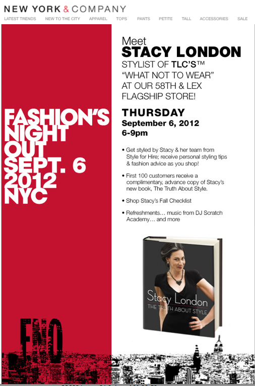 Thursday Sept. 6 was the highly anticipated Fashion's Night Out in NYC. The evening brought me to the Flagship New York & Company Store (58th st & Lex.) to spin beats 6-10pm. Stacy London , the style maven, was in the building signing her new book & greeting fans. Thank you to SCRATCHEvents ! Great turnout & Great time! #FNO #ScratchEvents #NYC