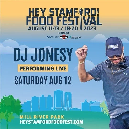 Get your tix for @heystamfordfoodfest now! Ticket link in bio 🎫 The festival kicks off this weekend, I&rsquo;ll be out there Saturday spinning 🔊 Over 40 food vendors, live music &amp; plenty of activities for the whole fam! 🍔 🍕 See you there‼️