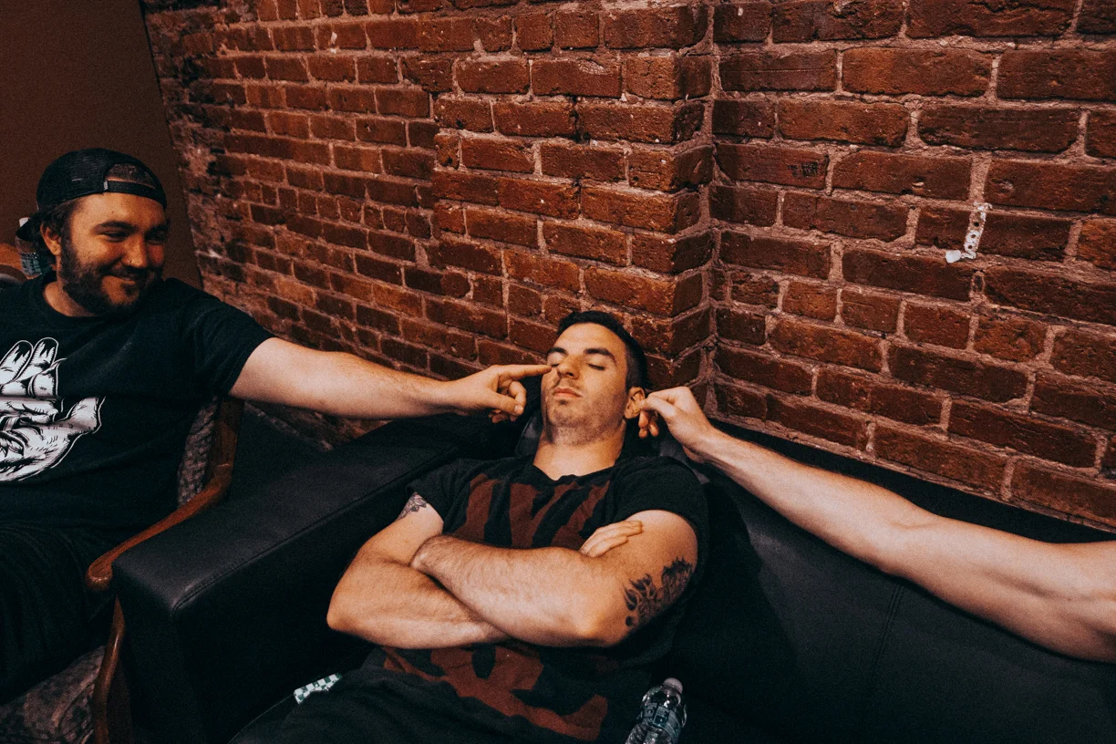 I PREVAIL I met these guys last year when I did my first DITL with them, and they treated me as part of their time right away. So when they came back, I had to see them again. They're truly some of the best human beings. This photo is one of my favorites because Tony kept falling asleep throughout the day, and he made the mistake of falling asleep around Eric and Steve, so obviously they bothered him. 