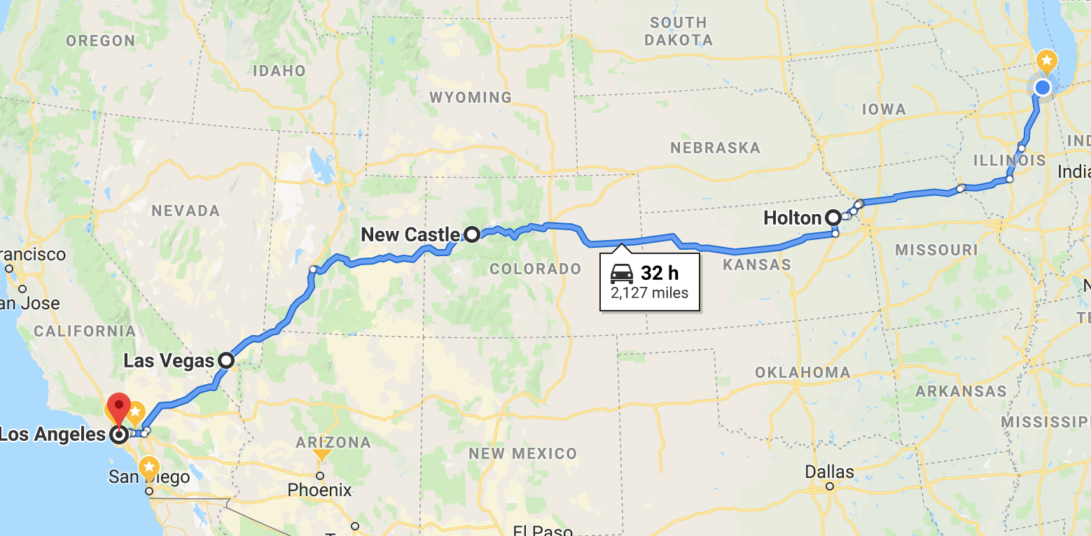 A rough map of the trip