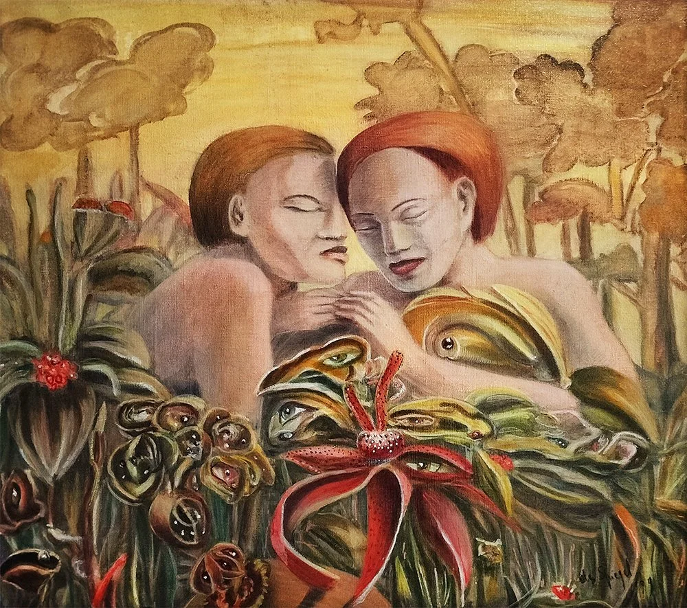  “Lovers”, Oil on Canvas, 50” x 72” In, 1992  
Private Collection of Frank Giella