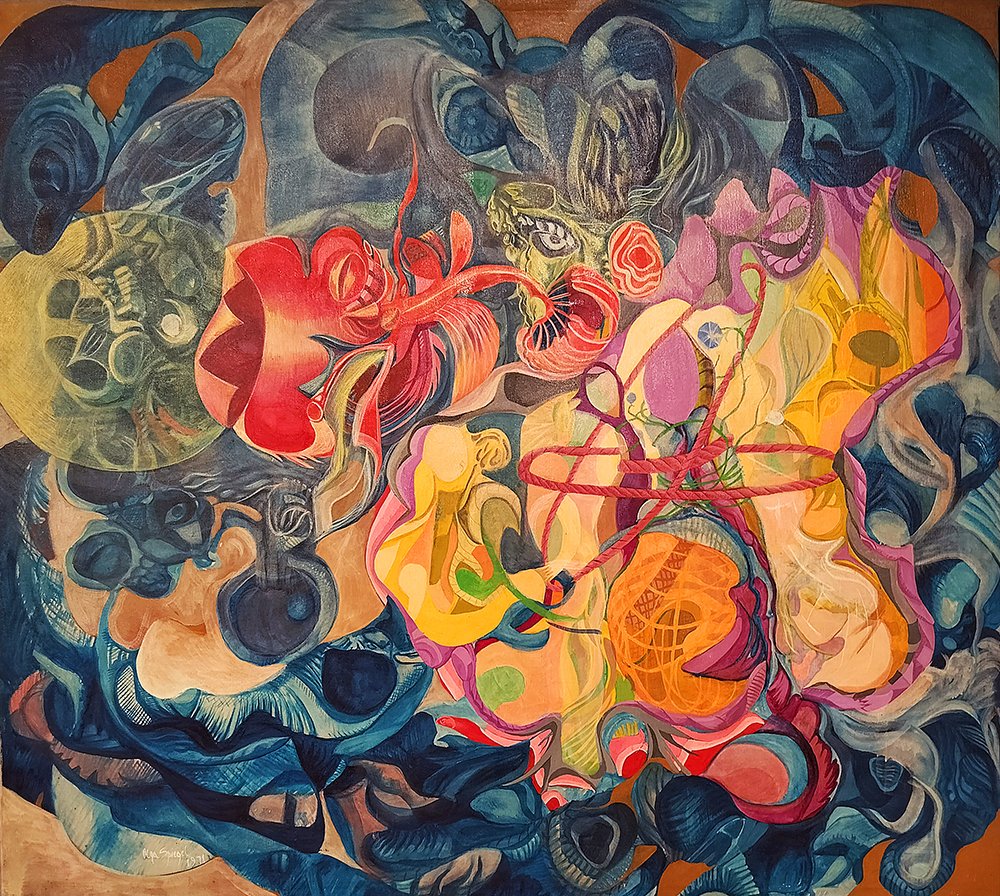  “Crossover”, Oil on Canvas, 48” x 66” In, 1971 
 Olga Spiegel