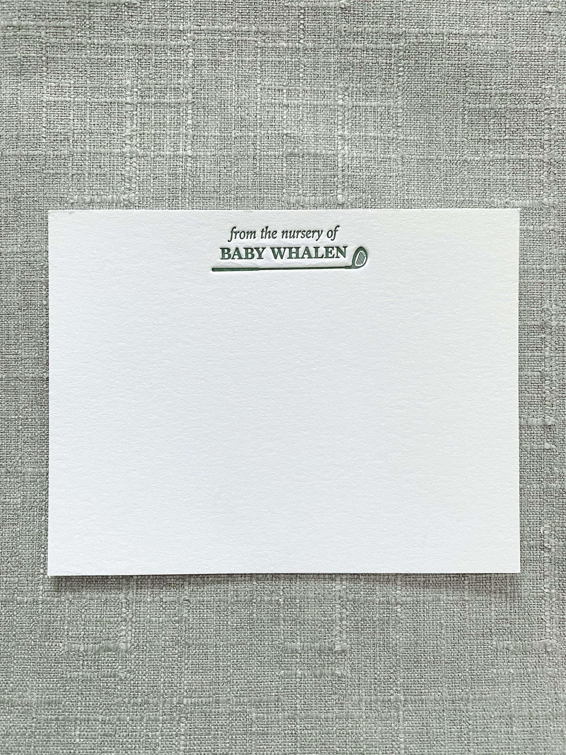 Custom Letterpress Baby Stationery