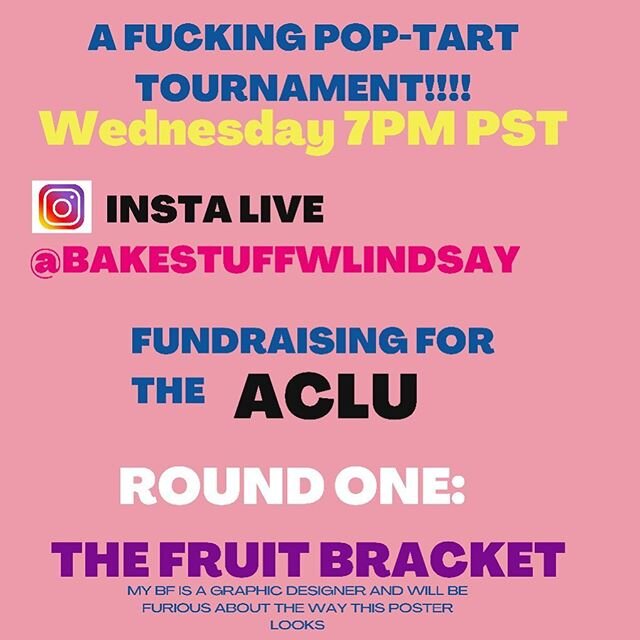 Cast ur votes on Twitter or @bakestuffwlindsay stories and I&rsquo;ll reveal the results/eat Pop Tarts tomorrow!😘 Will be raising money for the @aclu_nationwide 😻😻😻