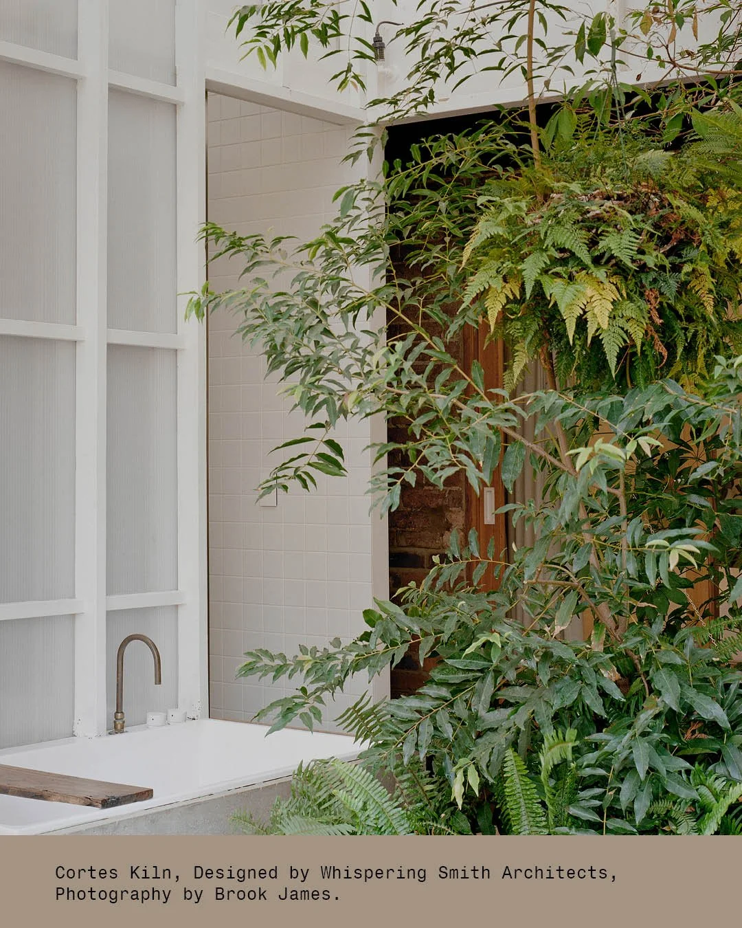 It was important that the kiln felt alive all year round &mdash; so it doesn&rsquo;t matter when you come to stay, its still comfortable. We cut a garden through the middle, framed it in timber and danpalon, and dropped a bath in the centre. Mist kee