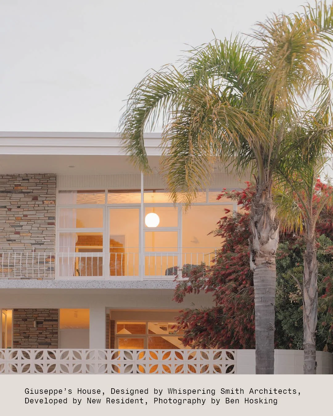 Giuseppe's House:

Palm trees, breeze blocks and vibes.

Photos by @benhoskingphotographer 

Want to see some shots of original house? Link in Bio.