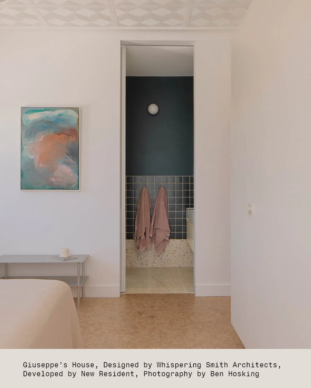 Super comfy cork floors and some cute green walls.

Photos by @benhoskingphotographer
