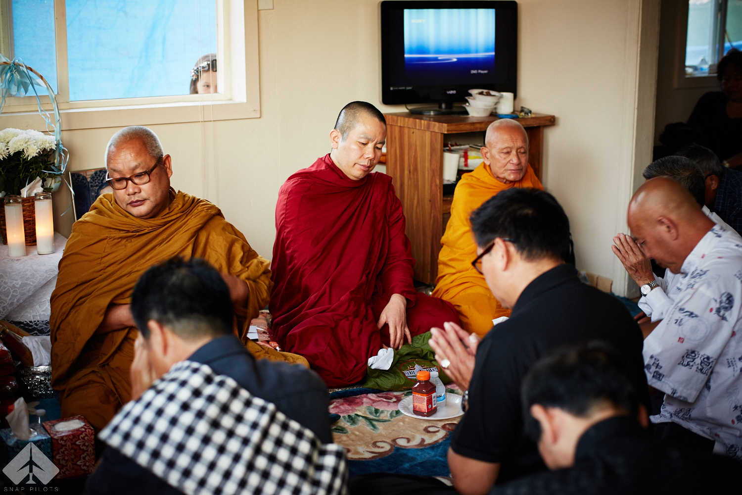 The House was packed with folks. Monks came from all around the states to bless the home along with relatives and close friends.