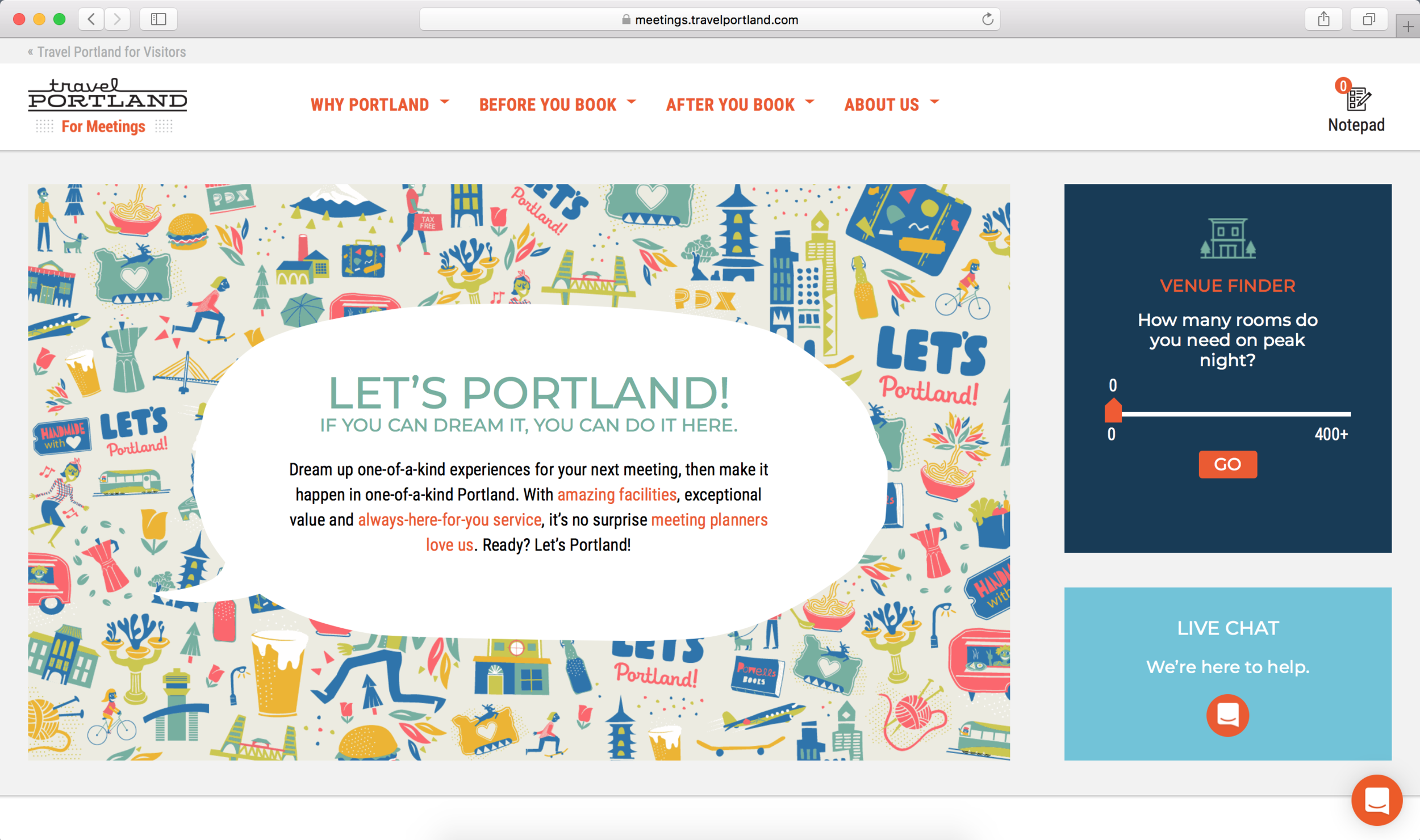 travel portland // grady britton // summer 17 let’s portland! meeting planner specific campaign that needed to speak to the can-do attitude of the mp audience, and dovetail with the higher-level "You Can, In Portland" campaign that Travel Portland had recently launched with Wieden+Kennedy.