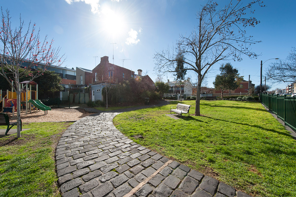 This small park on the corner of Hawke and Adderley Street in West Melbourne is soon going to be expanded, but 