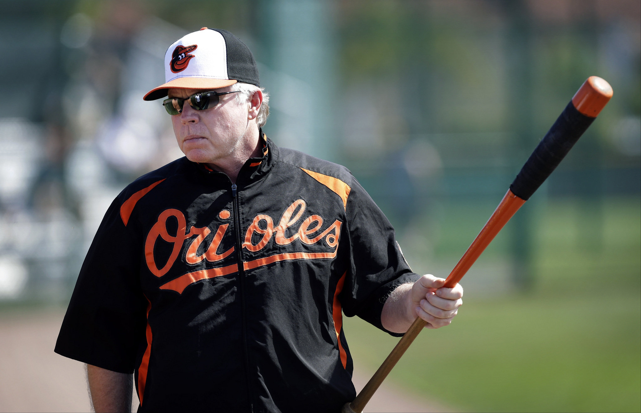 Buck Showalter in 3 seasons with the Orioles has a record of 281-262. He was hired in 2010 halfway through the season, finishing 34-23. (AP Photo/Charlie Neibergall)