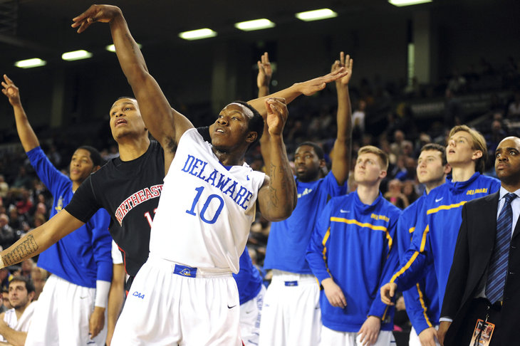 Devon Saddler started all 4 season for the Hens, averaging 18 points a game for his career, being one of the top guards in the country for the past two seasons. ( Evan Habeeb-USA TODAY Sports)