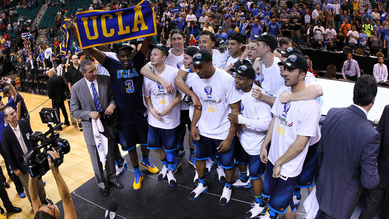 UCLA upset Arizona in the Pac-12 championships, 75-71, their 4th in school history. (Eric Evans/AP photo) 