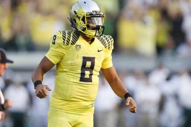 You might as well say he is the Heisman front-runner, and if he wasn't before, his performance against Michigan State definitely put him there. (Joe Robbins/Getty Images)