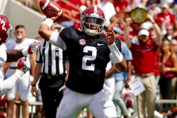 Jalen Hurt was instrumental in the Tide's run to the National Championship but his inexperience hurt Bama's chances against Clemson down the stretch. How will Hurt grow as a sophomore quarterback now that more eyes are on him. (Getty Images) 