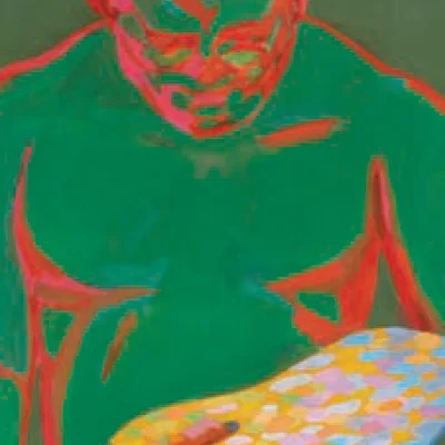 George Haynes, Autoportrait (detail) 1995, acrylic on canvas.