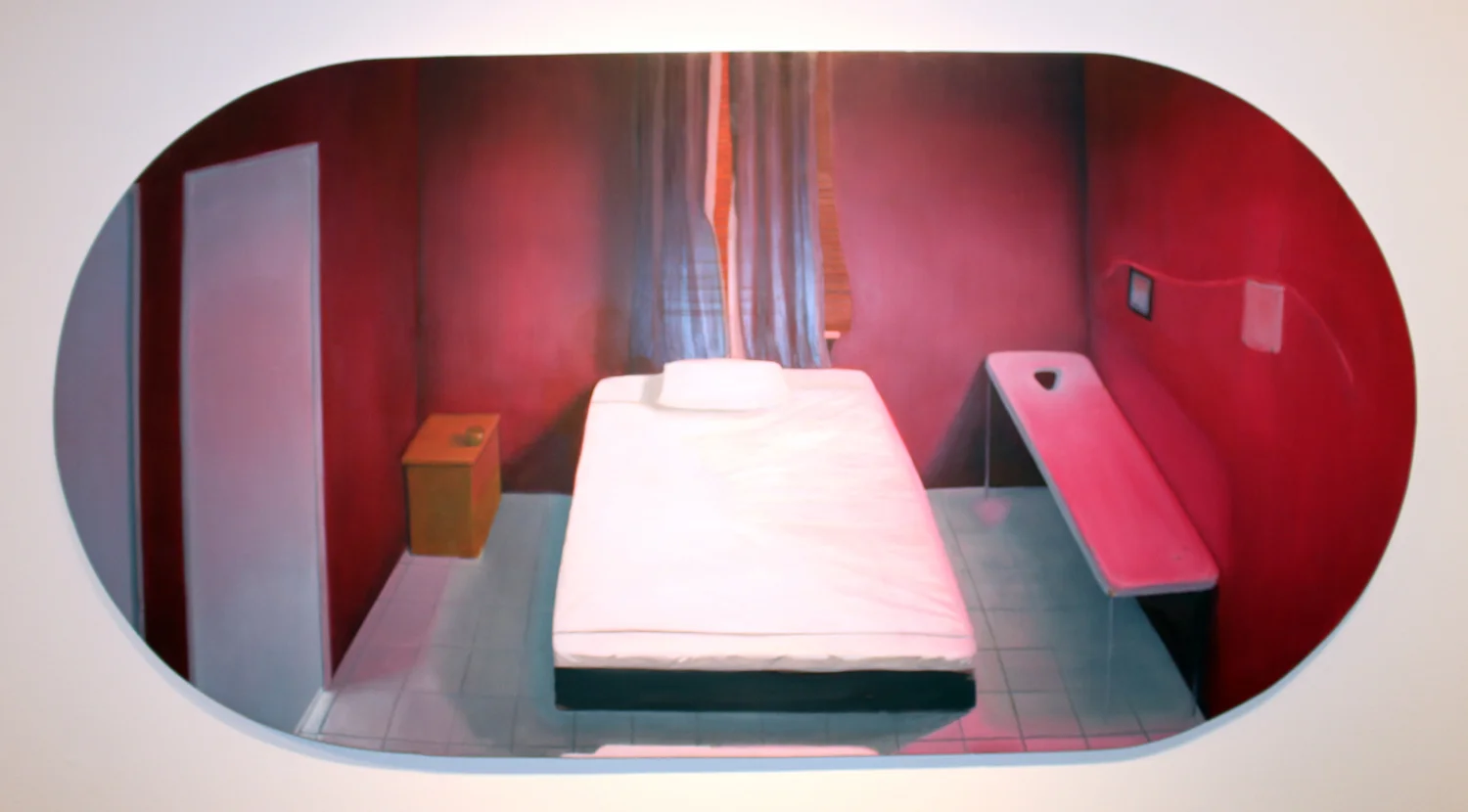  13. Nina McKay,  Woman (Room) , Oil on gesso board, courtesy of Edith Cowan University 