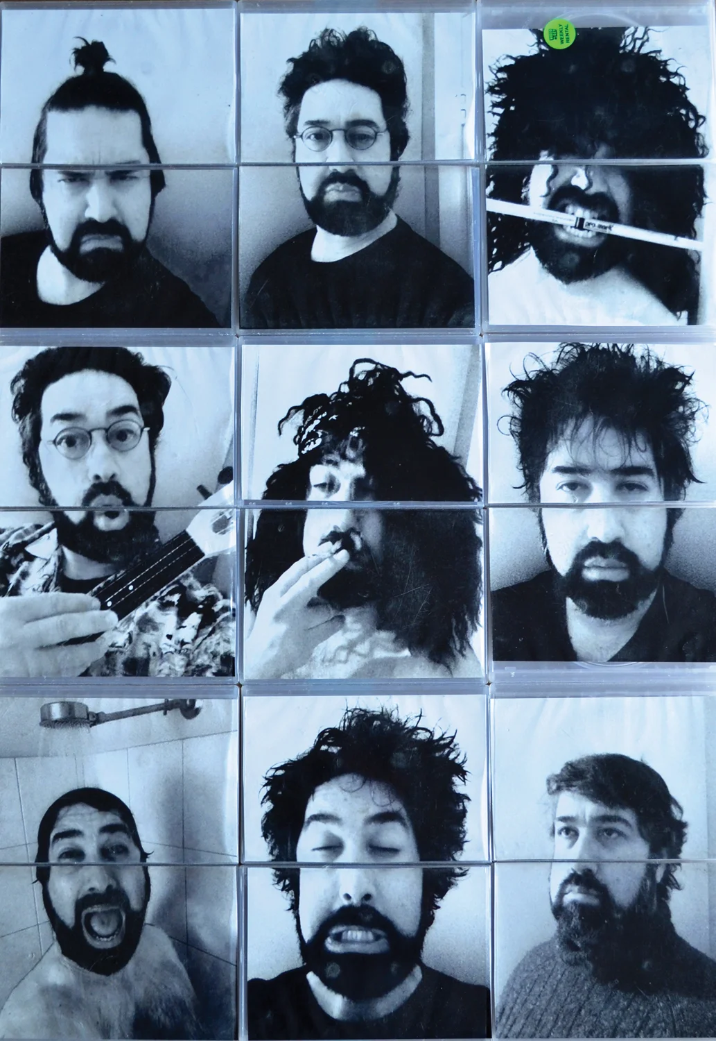  7 Abraham Dunovits,  Selfies , photography and used DVD boxes, dimensions variable, $1,080 