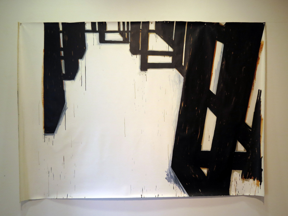  4.  Bevan Honey,&nbsp;  Studwork , paint pen and oil on primed canvas, POA 