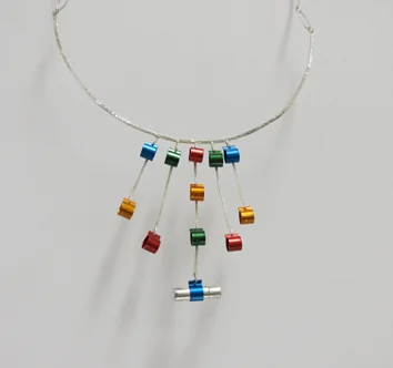  36.  PigeonPost  (from the Communications series), sterling silver, pigeon aluminium leg tags, paper message $300 