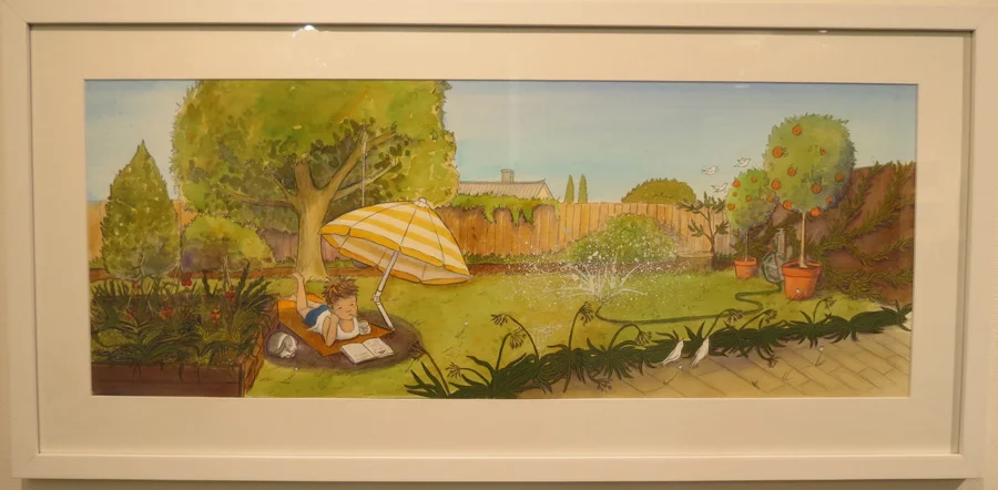  56.  Summer Garden  by Briony Stewart, watercolour, pencil, gouache, NFS 