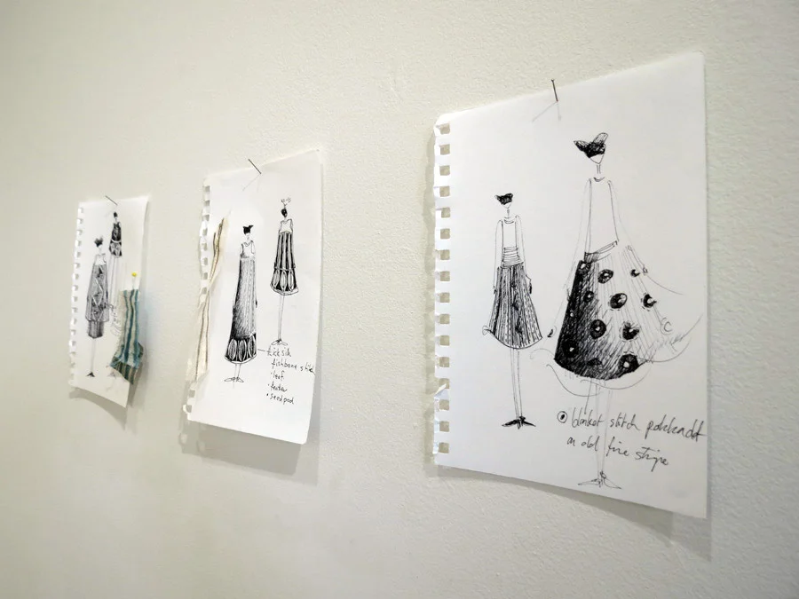  1.  Sketches  installation by Trish Bygott detail 9 