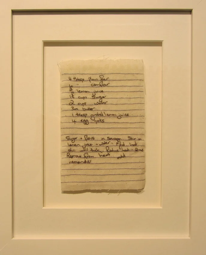  14.  Untitled  by Bonnie Boogaard hand embroidery on linen, $300 