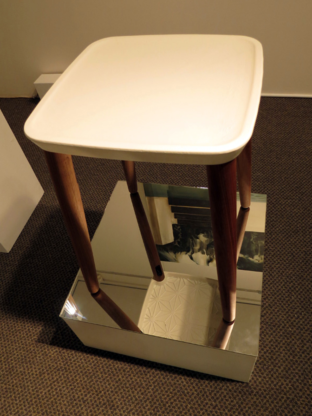  16.&nbsp; Grain Stool , Jack Flanagan and Callum Campbell, cast aluminium, American Oak,&nbsp;$750 