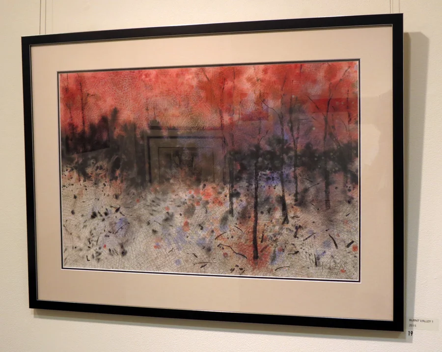  19.&nbsp;Madeleine Clear,&nbsp; Burnt Valley 1 , mixed media on Arches paper, $2,200 