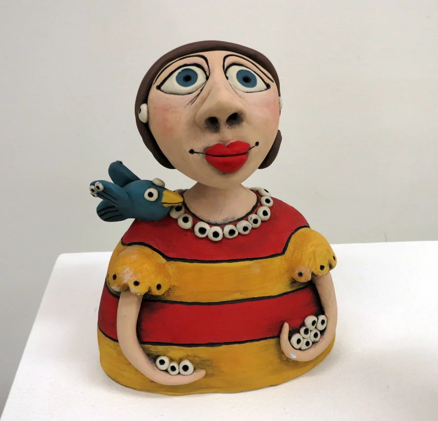  2. Louise Simonette,&nbsp; A Little Bird Told Me , stoneware paper clay,&nbsp;$260 