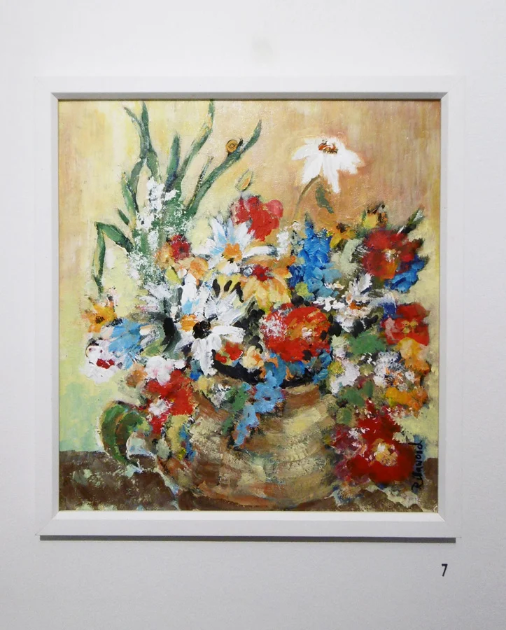  7. 'Flowers', Trudy Smith, acrylic on board, Private Collection 