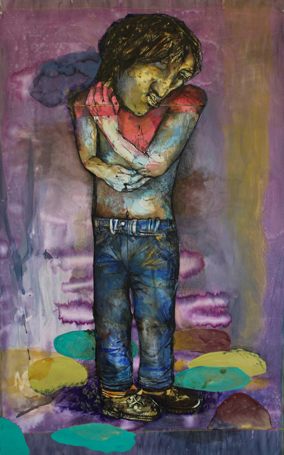  3. 'Stepping Stones 2', Antony Muia, mixed media on paper, $3,900 