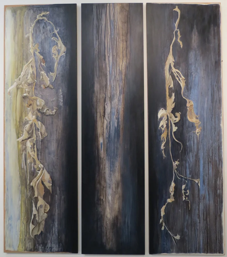  6. 'Open to Sadness' (triptych) Caroline Lyttle, acrylic on plywood doors, $3,000 