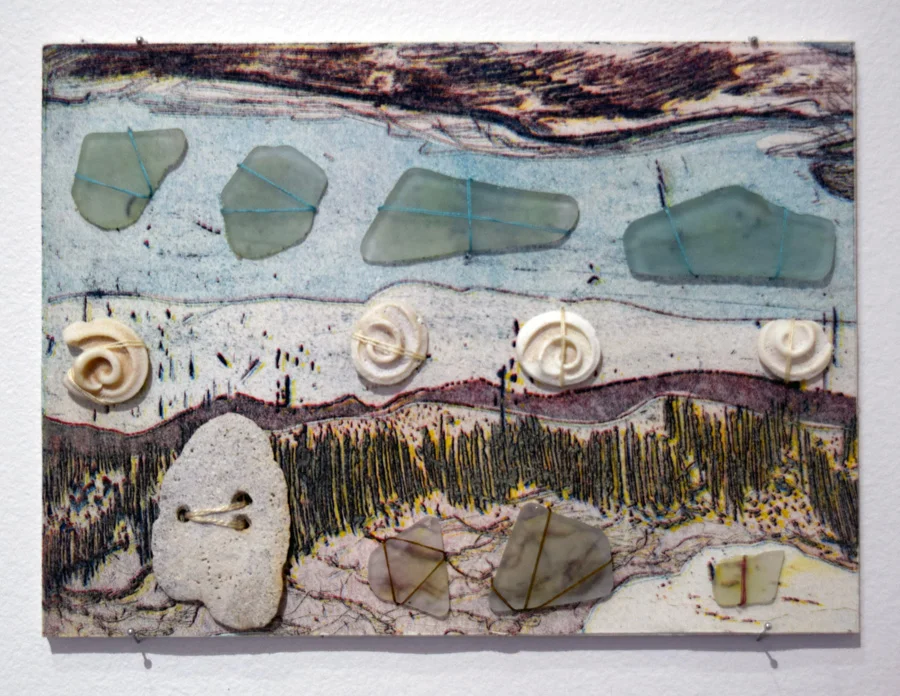  11. Helen Clarke, 'Tied Up 1', print, found objects 