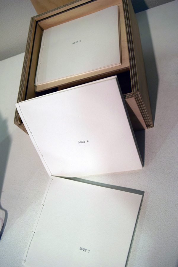  42. Vanessa Wallace, 'Loop', Artists books, achival inkjet print and typewriter text on Inbe rice paper and BFK Rives 