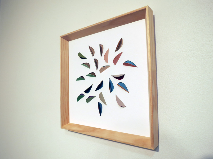  19. 'Leaf Impression 3', Sarah Thornton-Smith, gouache on cutouts, framed, $350 