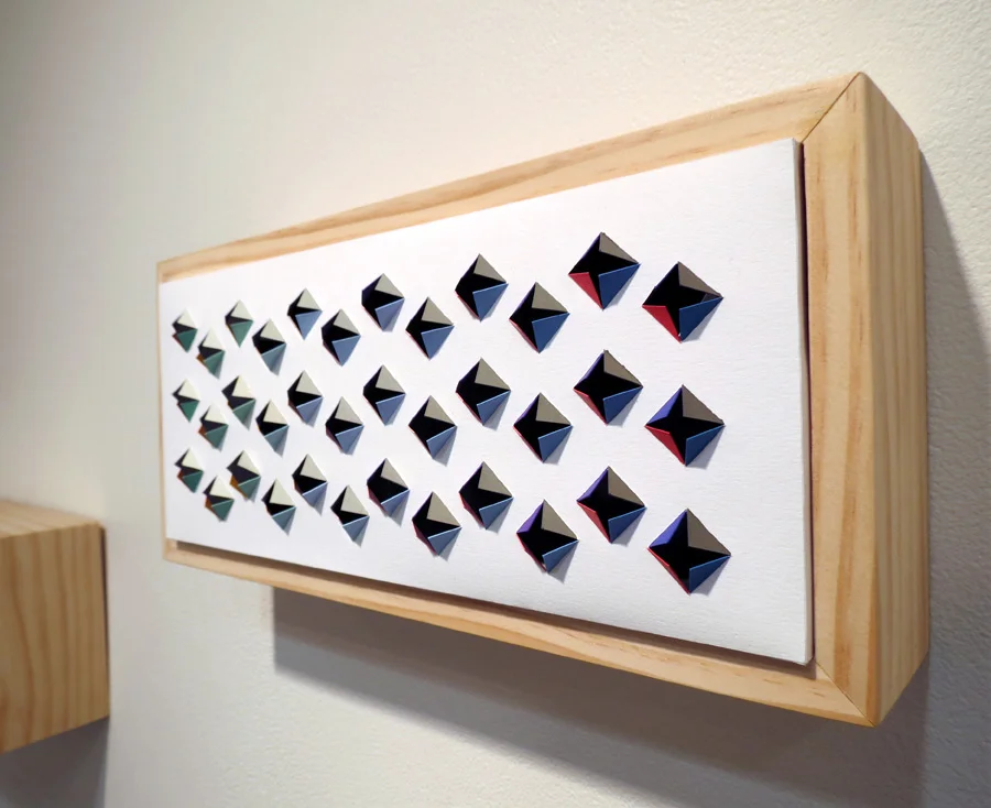  22. 'Crossbeats', Sarah Thornton-Smith, gouache on paper, boxed frame, $320 
