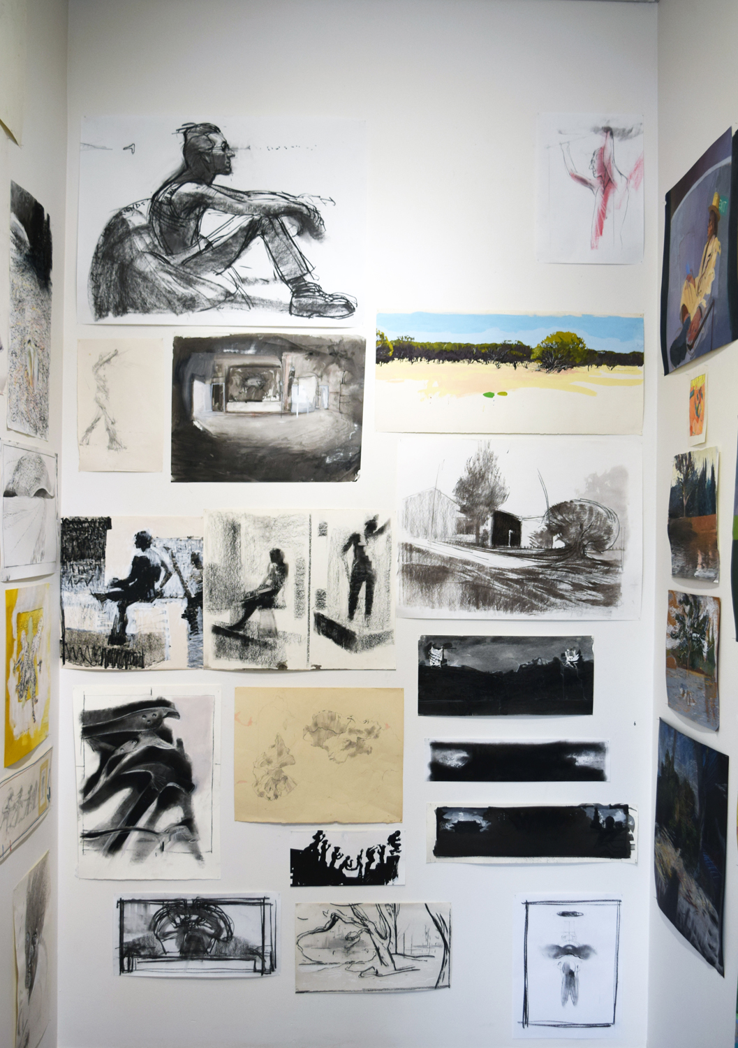   Note to Self , south gallery wall view, c. 1970-2016, various media, prices $45 to $150 