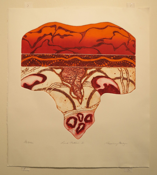  19. Land Patterns I, Rosemary Mostyn, 2017, Intaglio and relief collograph, 2 of 7, $400 