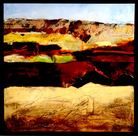  22. Karen Frankel, 'Pilbara', 2017, Mixed media on canvas, 50 x 50cm, $650 